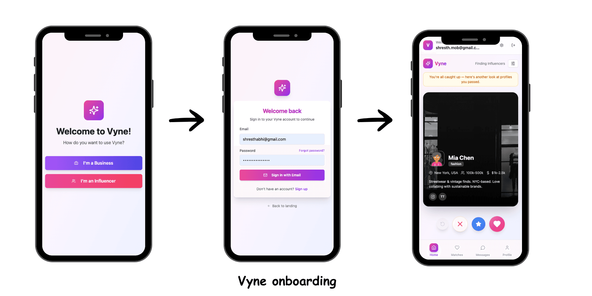 Short user onboarding journey